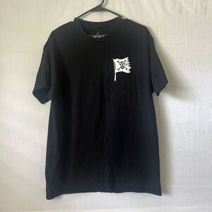 One Piece Straw Hat Crew Flag Skull T- Shirt Grunge Skater Black Size L
